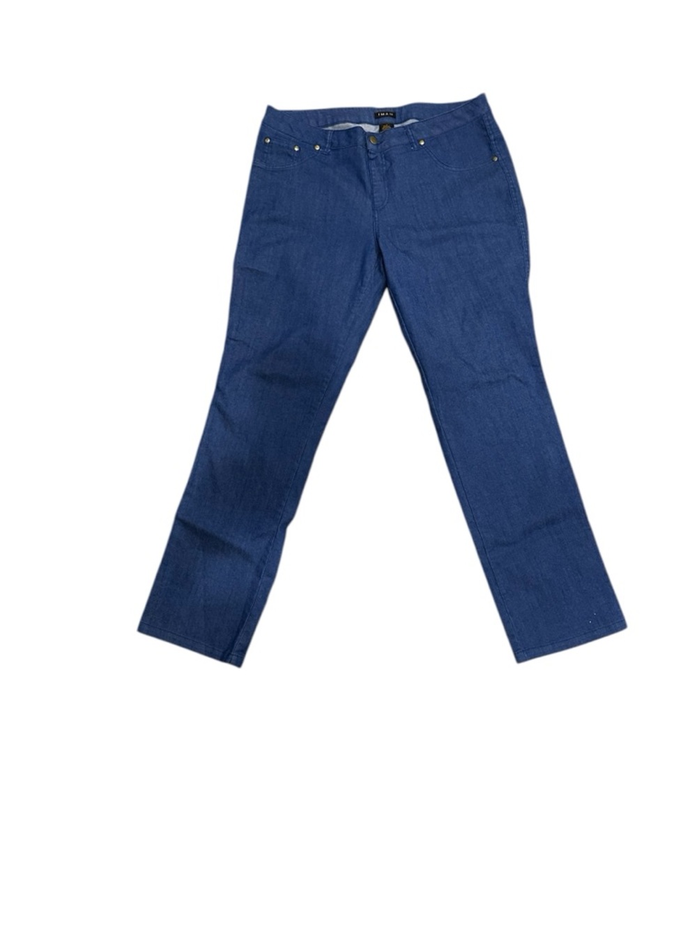 IMAN Global Chic Luxury Denim Dark Wash Straight Leg Jeans Women’s Size L - Picture 6 of 6